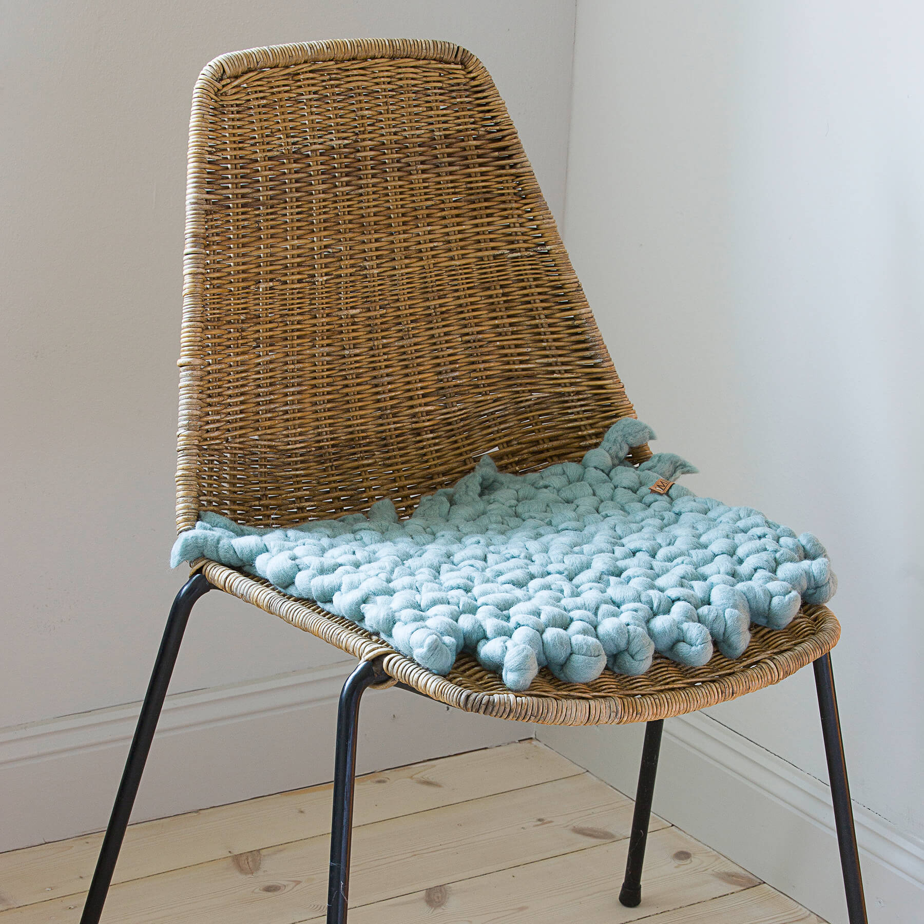 Wool fair trade chair cushion 35 cm in diameter