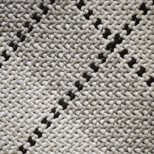 Carpet light gray medium gray sheep wool knotted Wendland detail