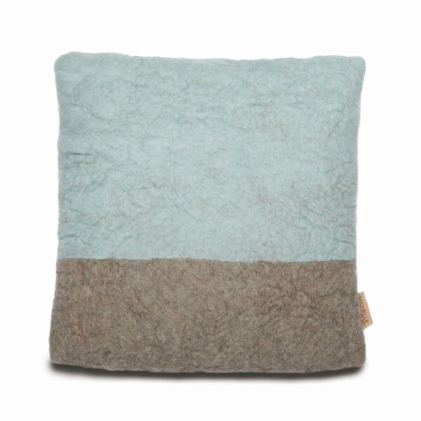 Sofa cushion pillow sheep wool undyed brown gray mint