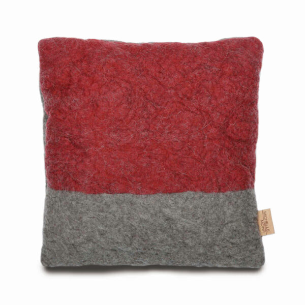 Sofa cushion cushion sheep wool undyed natural medium gray dark gray red