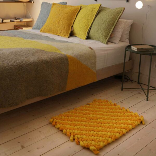 Teppich Schafwolle geknotet gelb